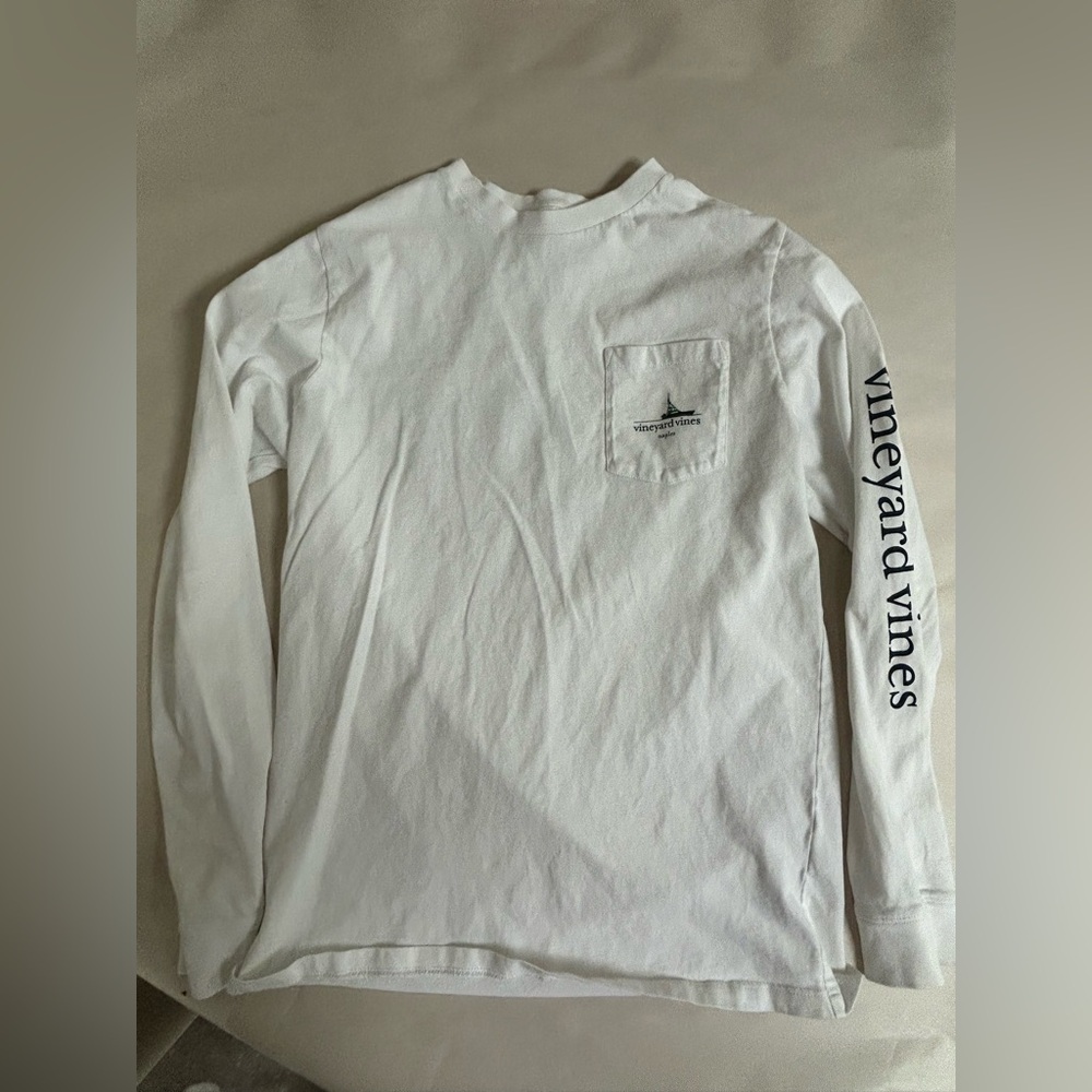 Vineyard Vines White Long Sleeve Kids Shirt- Naples Christmas